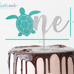 Turtle Cake Topper, Sea Turtle Cake Topper, One Cake Topper, Honu Cake Topper,Any Age Cake Topper,Cake topper, Glitter Cake Topper, Bday,1st