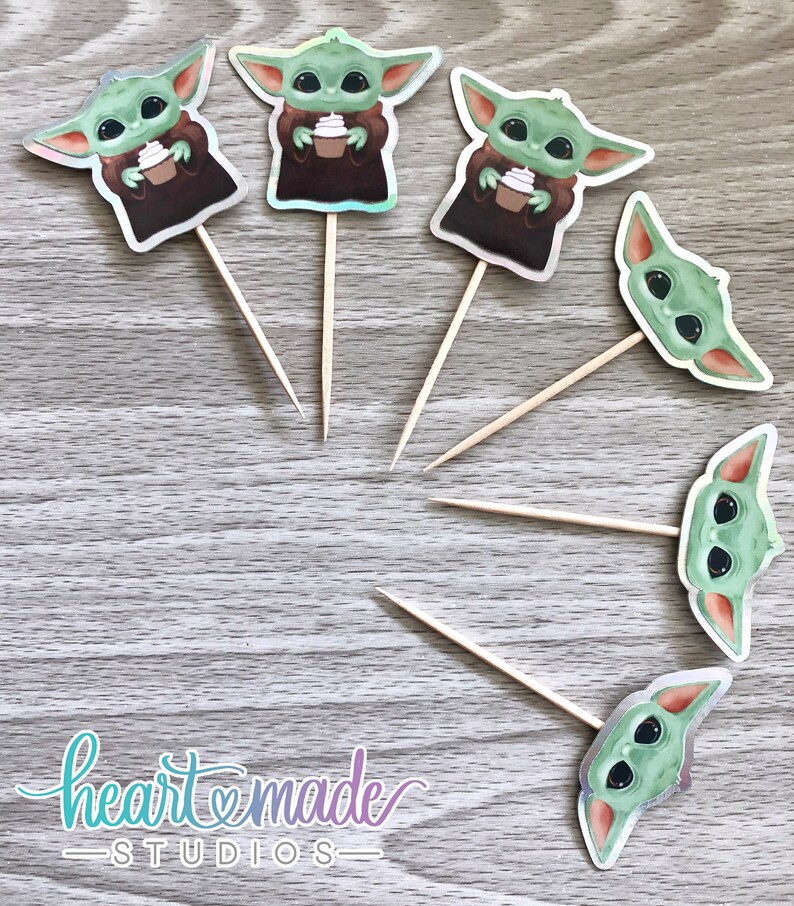 Baby Yoda Cupcake Toppers Baby Yoda Inspired The Child Etsy