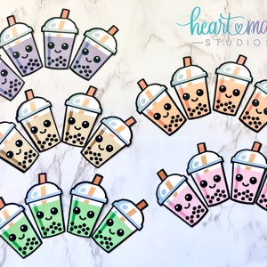 Boba Tea Stickers, Bubble Tea Stickers, Milk Tea Stickers,Boba Tea Party Favors,Boba Party, Milk Tea, Pearl Tea, Tapioca, Boba Favors,Kawaii