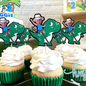 Dinosaur Cupcake Toppers, Personalized Dinosaur Cupcake Toppers, Dinosaur Party, Dinosaur Cupcake Topper, Jurassic Cupcake Topper, Dino Cake