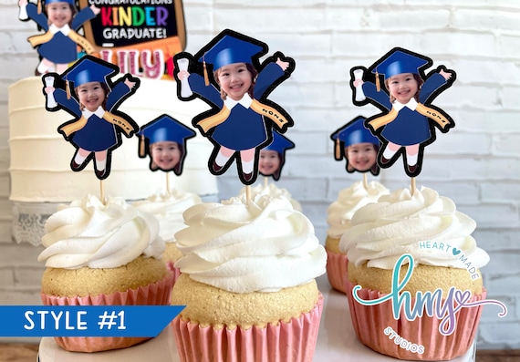 Gyufise 24 Stück Cupcake-Topper Abschluss 2024 – Glitzer-Diplom & Abschlusskappe Für Kuchendekoration
