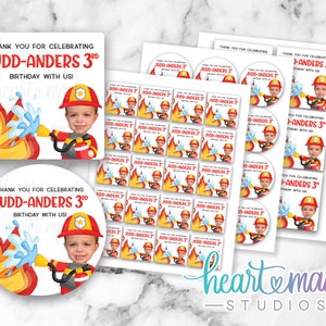 Firefighter Sticker Labels, Fireman Labels, Firefighter Party, Firetruck Party, Fireman Party, Firefighter Labels, Firetruck Labels