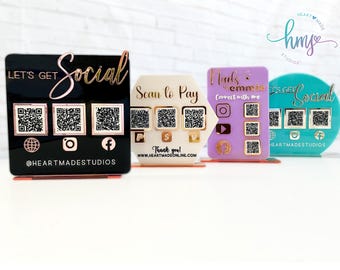 Business Sign,QR Code Signs,Acrylic QR Code Business Sign,Business QR Code,Small Business Sign,Social Media Sign,Custom Business Sign,Scan