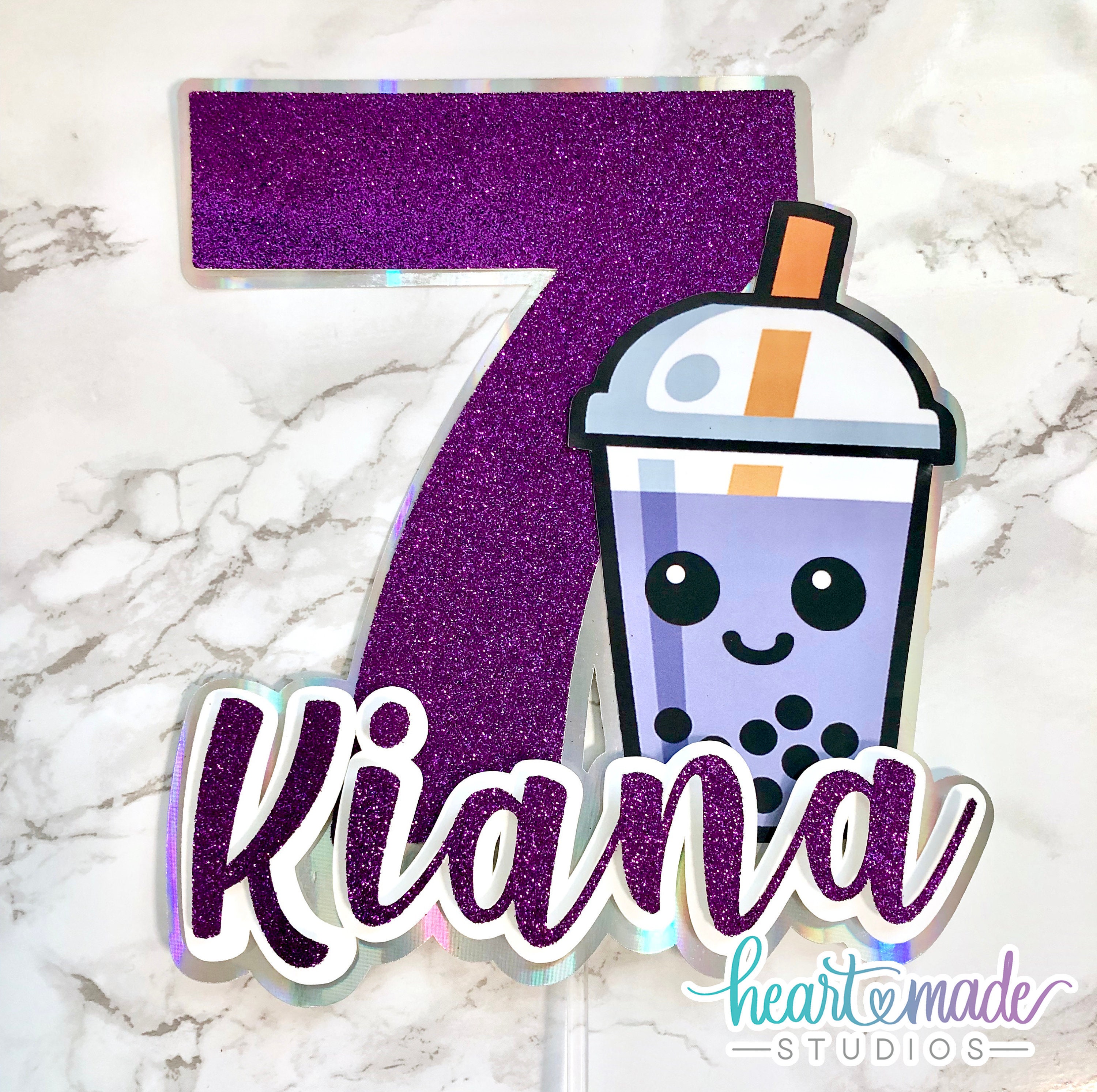 Boba Tea Cake Topper - Etsy