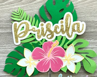Hula Hawaiian Luau party edible cake image cake topper Hula Hawaiian Luau party edible cake image cake topper