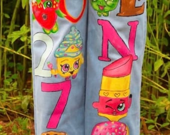 Custom Hand Painted Senior Jeans | Personalized Graduation Jeans | Senior Night Outfit | Class of 2027 Jeans | Custom School Spirit