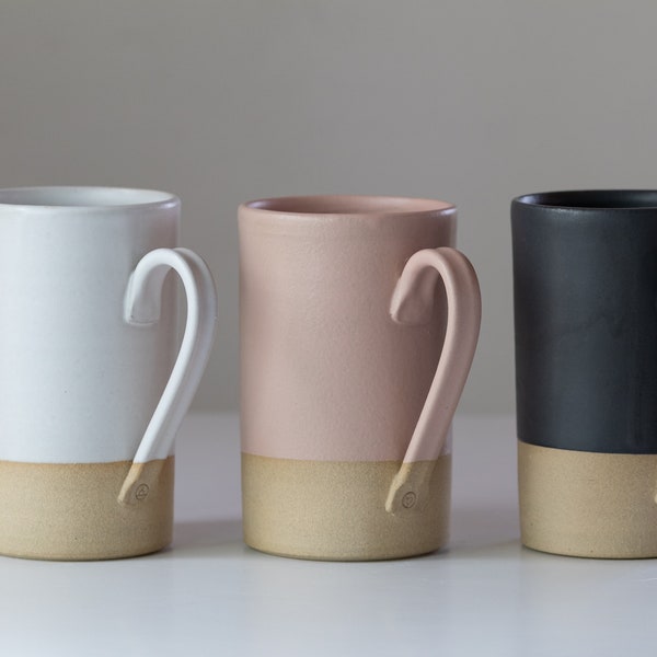 Large modern coffee mug/Tall ceramic mug