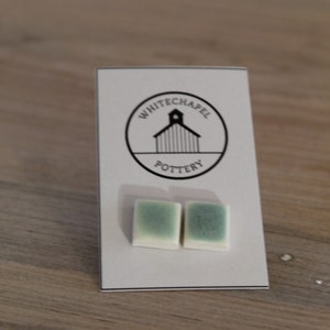square clay stud earrings image 3