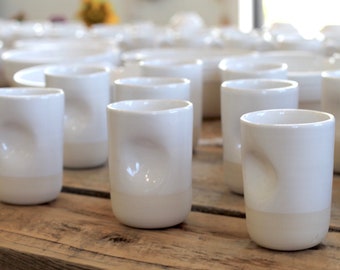 medium Indent ceramic mug/thumbprint tumblers/minimalist tea cup