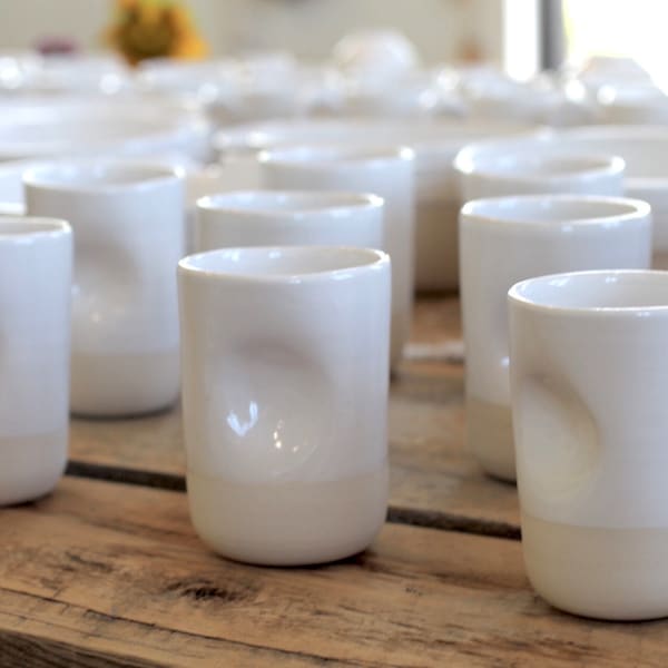 medium Indent ceramic mug/thumbprint tumblers/minimalist tea cup