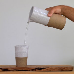 modern water carafe/speckled lemonade, iced tea pitcher image 8