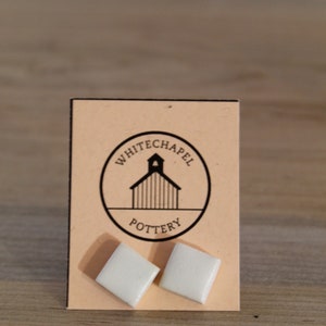square clay stud earrings image 4
