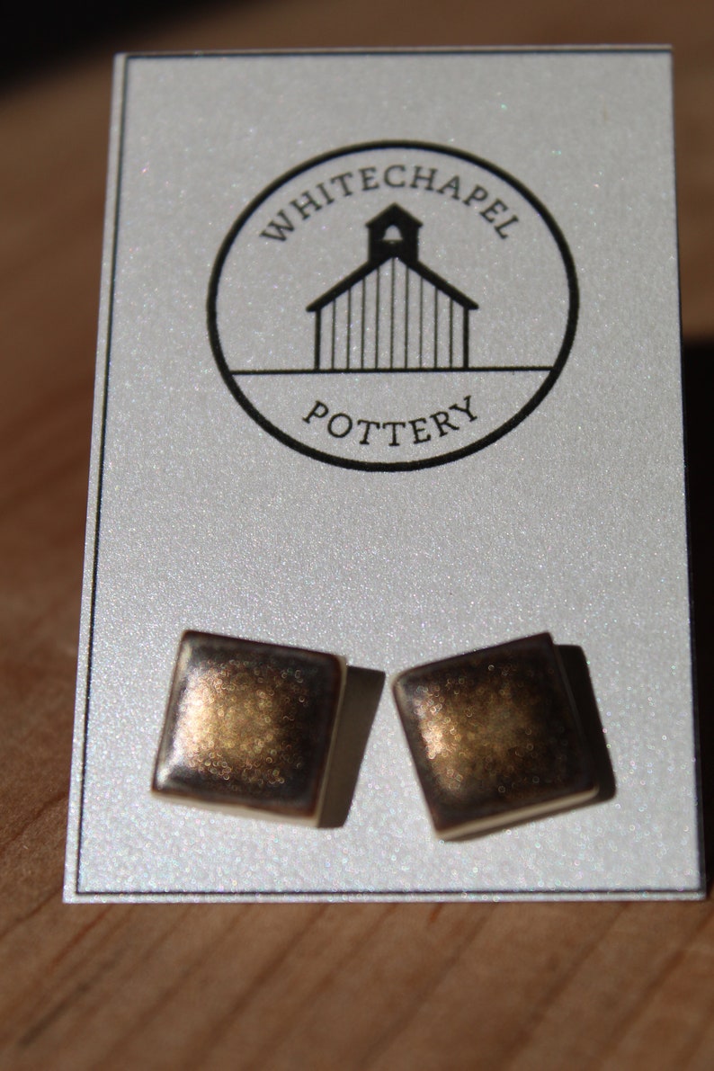 square clay stud earrings image 6
