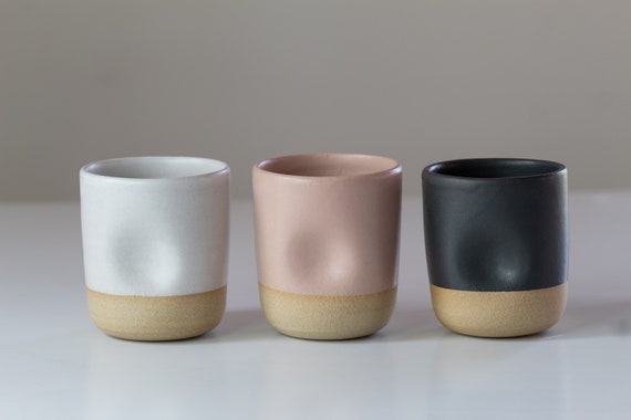 Small Indent Ceramic Mug/thumbprint Tumblers/minimalist Tea Cup