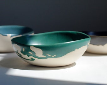 funky freeform salad bowls/ceramic organic dishes