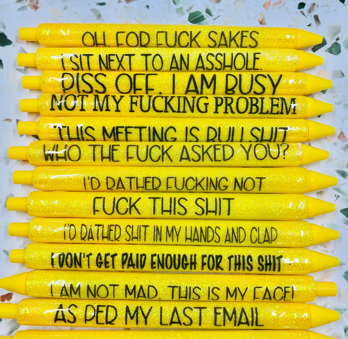 Sassy Epoxy Glitter Gel Pens Funny Gel Pen Adult Humor Gel Etsy