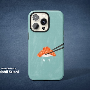 Japanese Salmon Sushi Phone Case (For iPhone 15 14 13 11 12 Pro Max Plus X Xr Xs 8 , Samsung Galaxy S24 23 22 21, Google Pixel 6 7 8pro)
