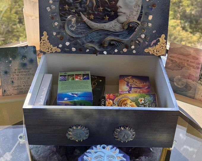 Celestial Sun and Moon Large Tarot Box Set – Crystal Dish + Card ...