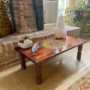 meditation table OVERSIZED, ritual table, alter table, offering table, tarot holder, crystal table, incense table, shrine