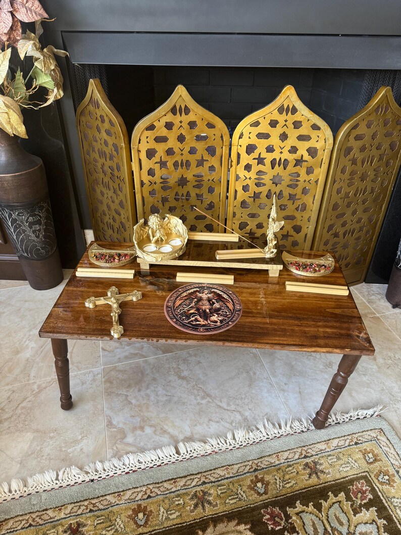 Archangel Michael Prayer Table – Catholic Altar, Spiritual Meditation ...