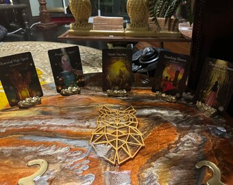Resin crystal tarot holder, affirmation holder, card display, oracle holder
