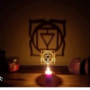 Chakra candle shadow holder, Chakra symbol candle, Handcrafted chakra candle, Meditation table candle, yoga decor, chakra kit, spiritual