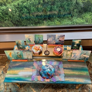 Mesa de meditación Tortuga GRANDE - Juego de 10, mesa de tarot/animal espiritual, mesa ritual, mesa de altar, mesa de ofrendas, porta tarot, santuario