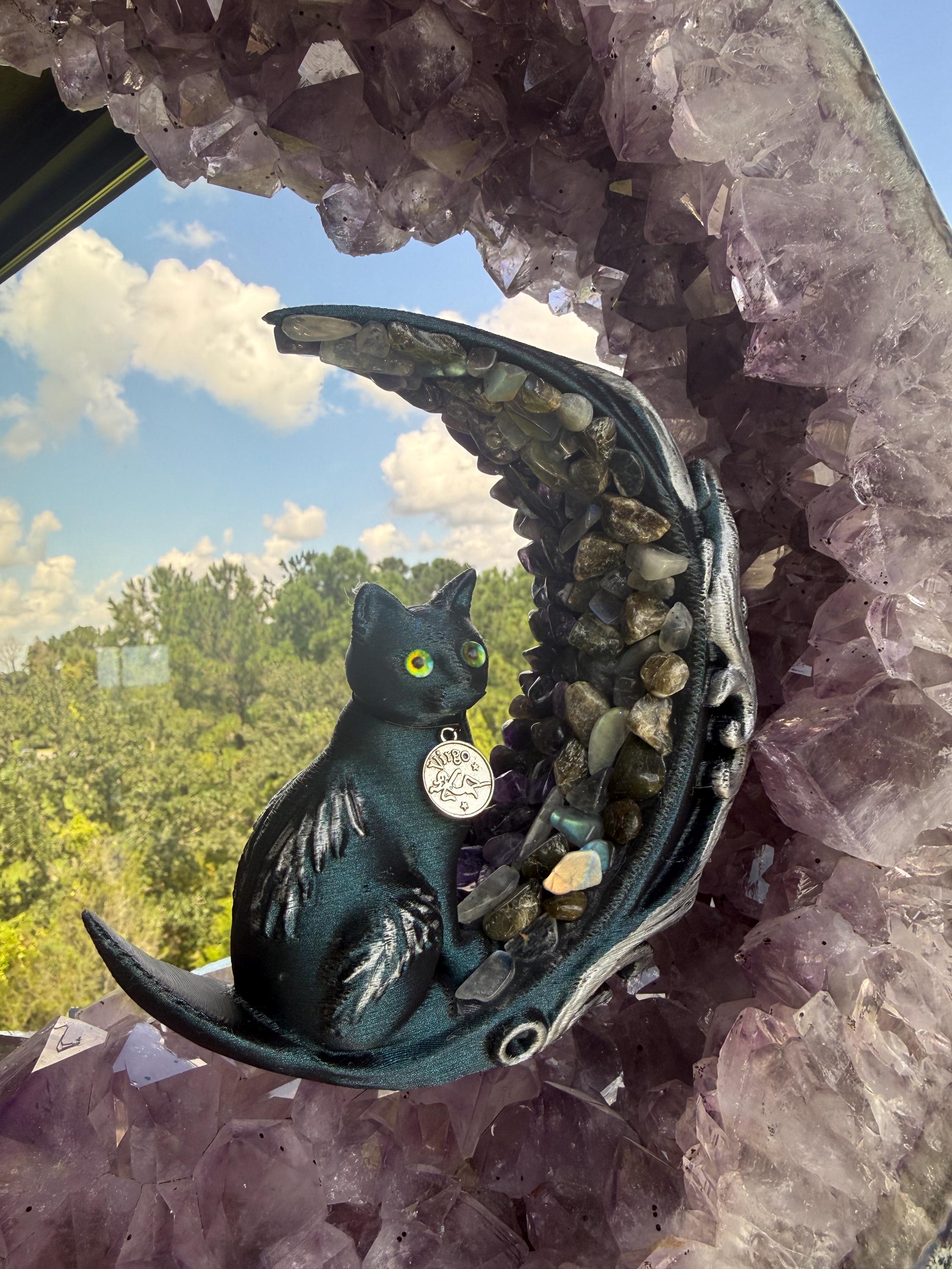 Labradorite Cat Statue - Etsy
