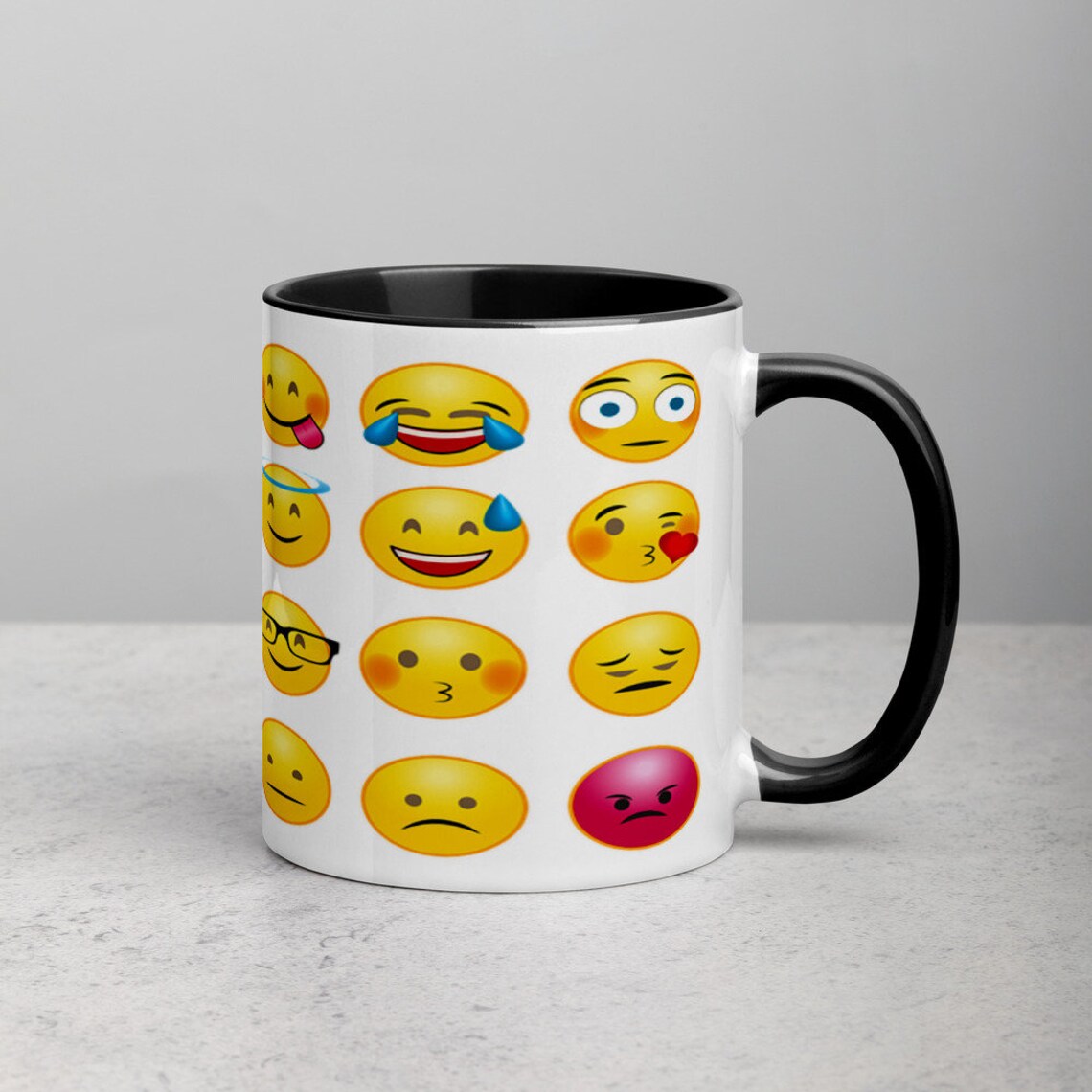 Emojis Coffee MugCute Coffee Mug with Color InsideFunny Mug Etsy