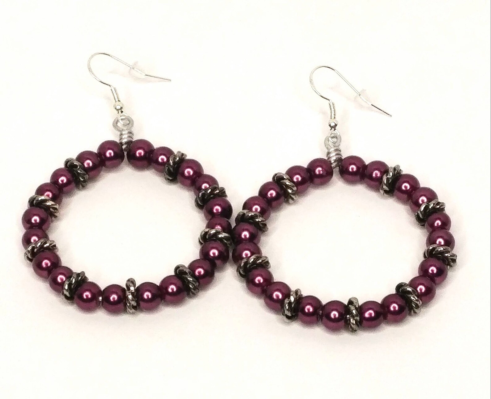small purple hoop earrings