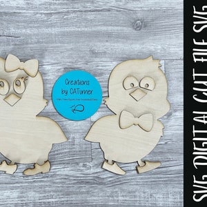 Glowforge File | Laser SVG File | Baby Chickens | DIY Kit | SVG | Laser Cut File | Chicken Decor