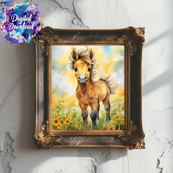 Digital download art nursery decor farm nursery print children printable wall art baby horse baby shower nursery wall art farmhouse decor