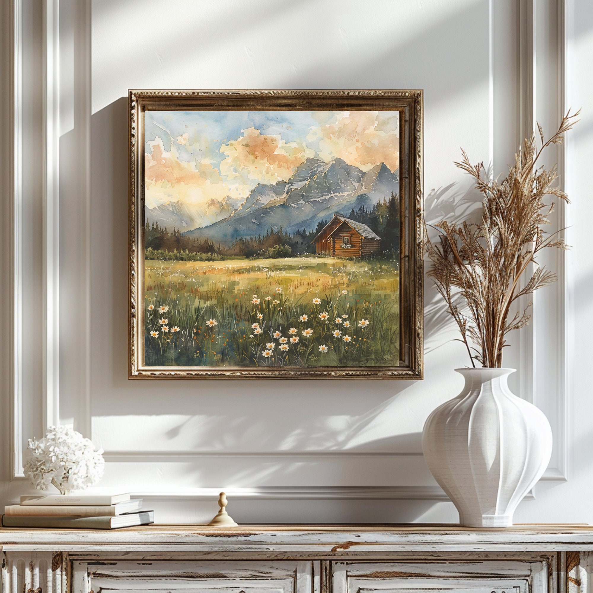 Digital Download Rustic Wall Art Print Vintage Style Landscape Print ...