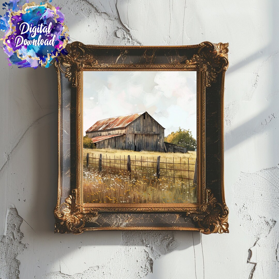 Digital Download Art Rustic Wall Art Print Barn Decor Vintage Style ...