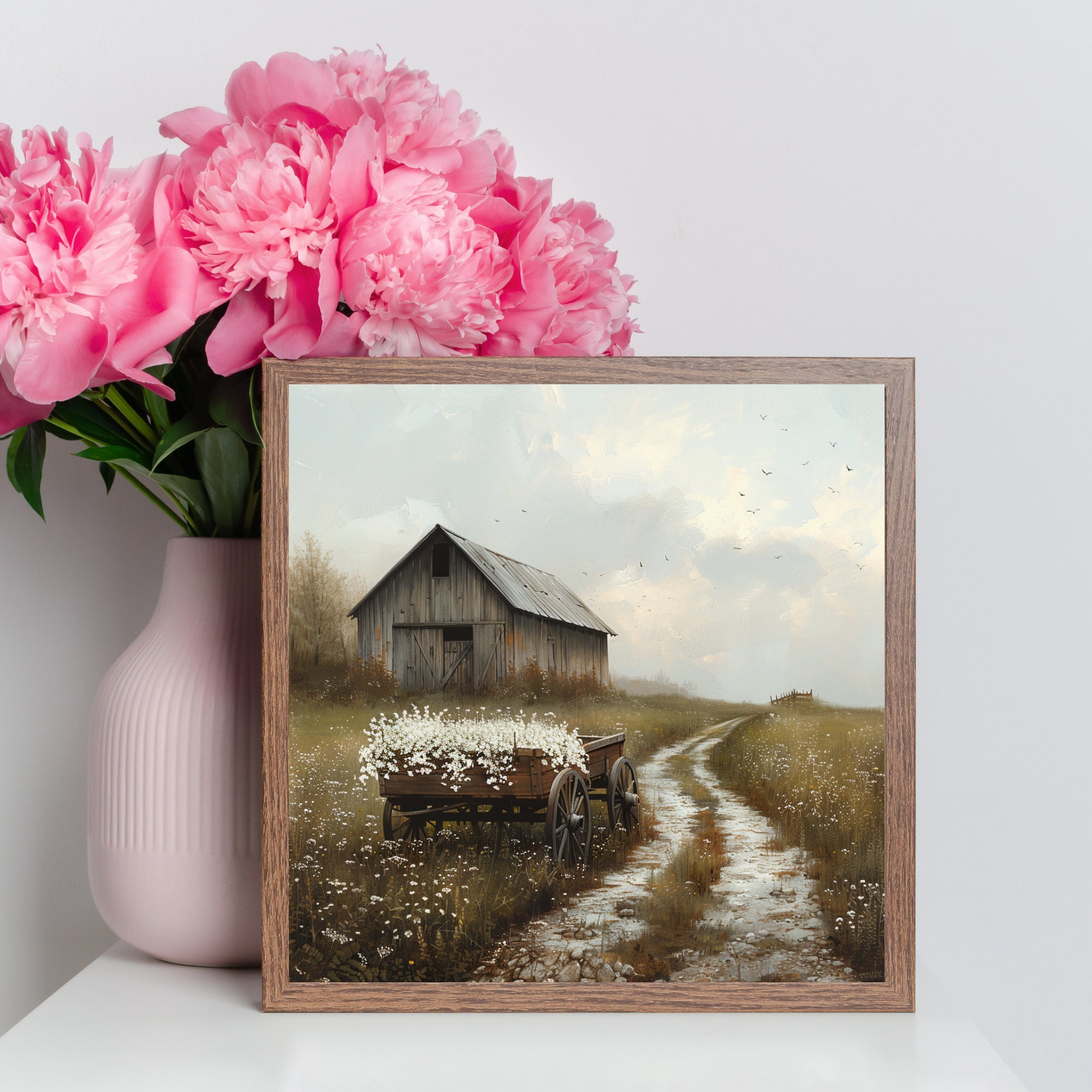Digital Download Art Rustic Wall Art Print Barn Decor Vintage Landscape ...