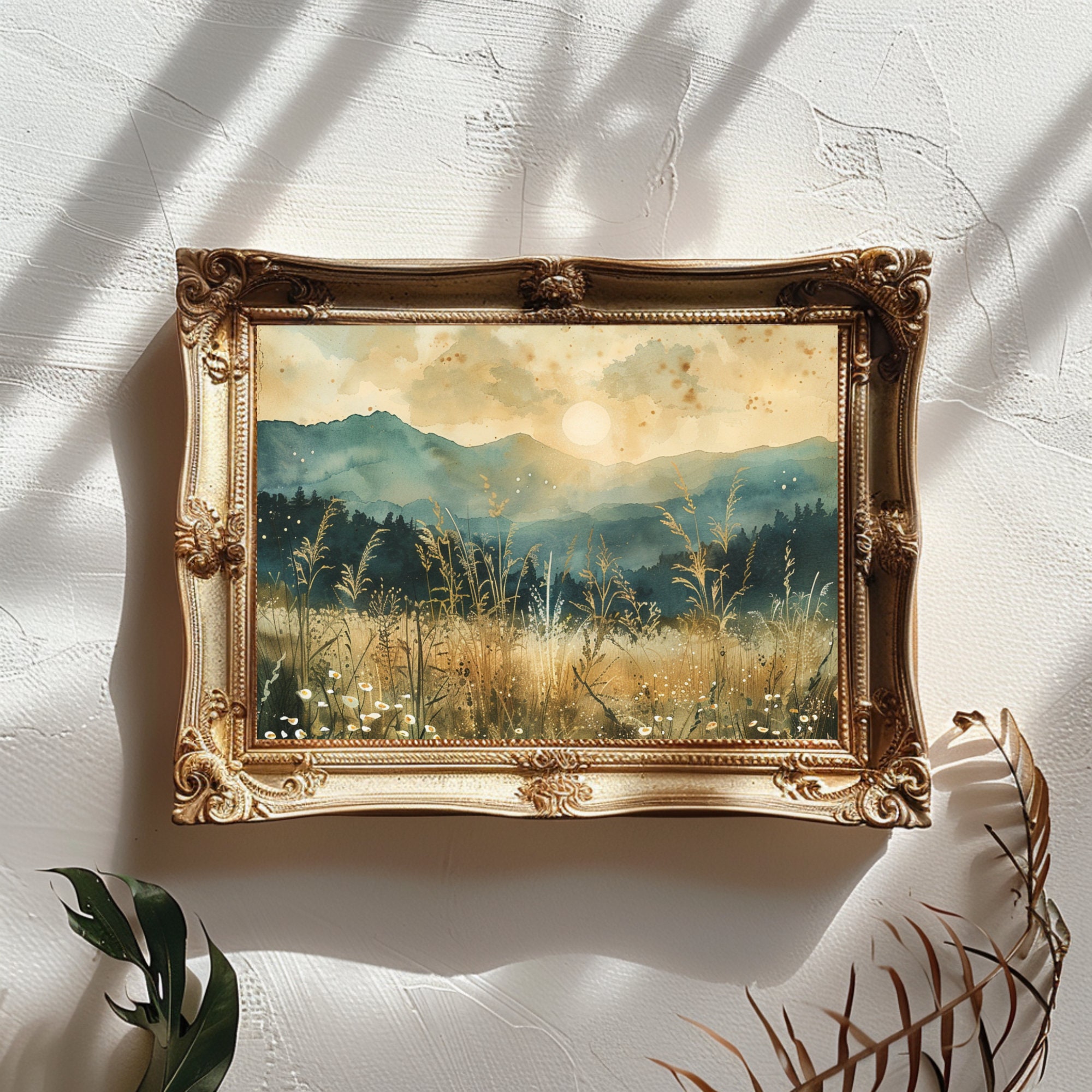 Digital Download Rustic Wall Art Print Vintage Style Landscape Print ...
