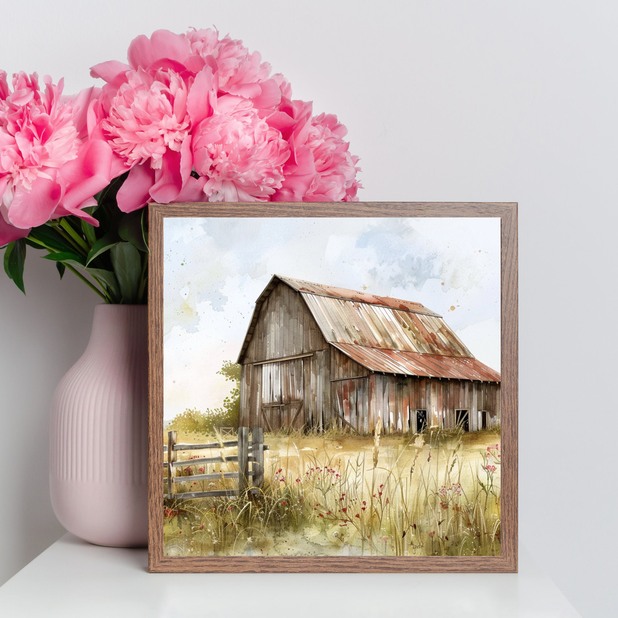 Digital Download Art Rustic Wall Art Print Barn Decor Vintage Landscape ...