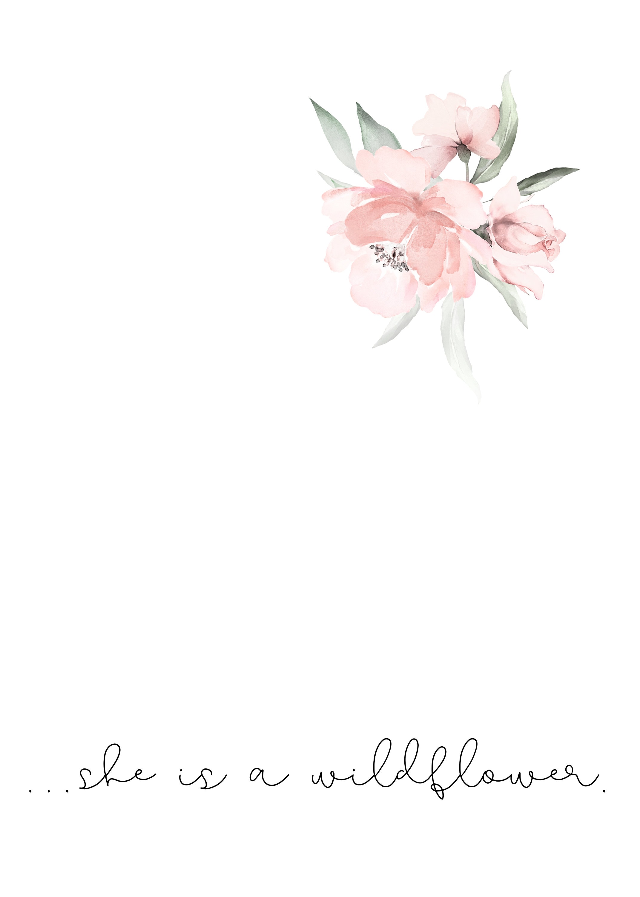 In a Field of Roses, She is a Wildflower Printable, Nursery Art ...