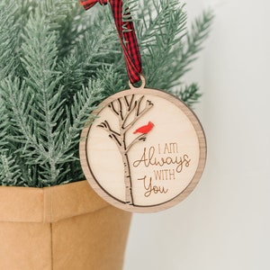 Cardinal Memorial Christmas Ornament, Personalized Sympathy Gift, Holiday Tree Ornament, Always With You, Thinking of You, Remembrance Gift image 7