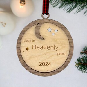 Sleep In Heavenly Peace Baby Memorial Ornament, Personalized Miscarrriage Keepsake, In Loving Memory, Custom Christmas Ornament