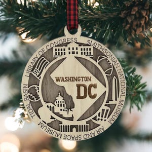 Washington DC Ornament, Washington DC Weihnachtsbaumschmuck, Reiseornament, Geschenke für Weltreisende, Konferenzbibliothekverzierung