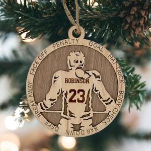 Girls Hockey Player Christmas Ornament, Personalized Hockey Coach Gift, Custom Field Hockey Mom, Sports Ornament, Hockey Christmas Gifts