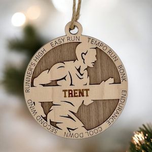 Male Cross Country Ornament, 2024 Personalized Runner Christmas Ornament, Christmas Tree Ornament, Custom Track Ornament, College Ornament