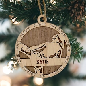 Personalized Female Martial Arts Ornament, Martial Arts Gifts for Mom, Coach Ornament, Sports Ornament, Marial Arts Gifts, Sports Mom