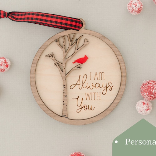 Fall Tree Cardinal Memorial Personalized Circle Ornament - TrendingCustom US