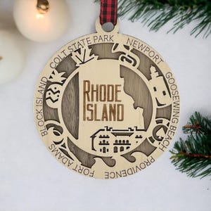 Rhode Island State Ornament, Providence Custom Travel Ornament, Rhode Island Gifts, New Housewarming Christmas Ornament Bulk