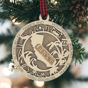 California Christmas State Ornament, State of California, I love California, Personalized Keepsake, California Souvenir, Travel Ornament