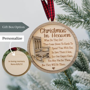 Christmas in Heaven Ornament, Personalized Memorial Ornament, Always With You, Custom Sympathy Gift, Thinking of You, Remembrance Gift