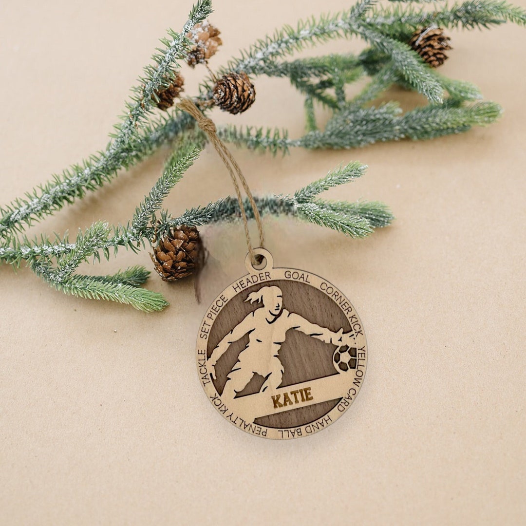 Personalized Girl Soccer Goalie Ornament, Christmas Soccer Goalie