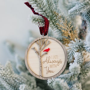 Cardinal Memorial Christmas Ornament, Personalized Sympathy Gift, Holiday Tree Ornament, Always With You, Thinking of You, Remembrance Gift image 5